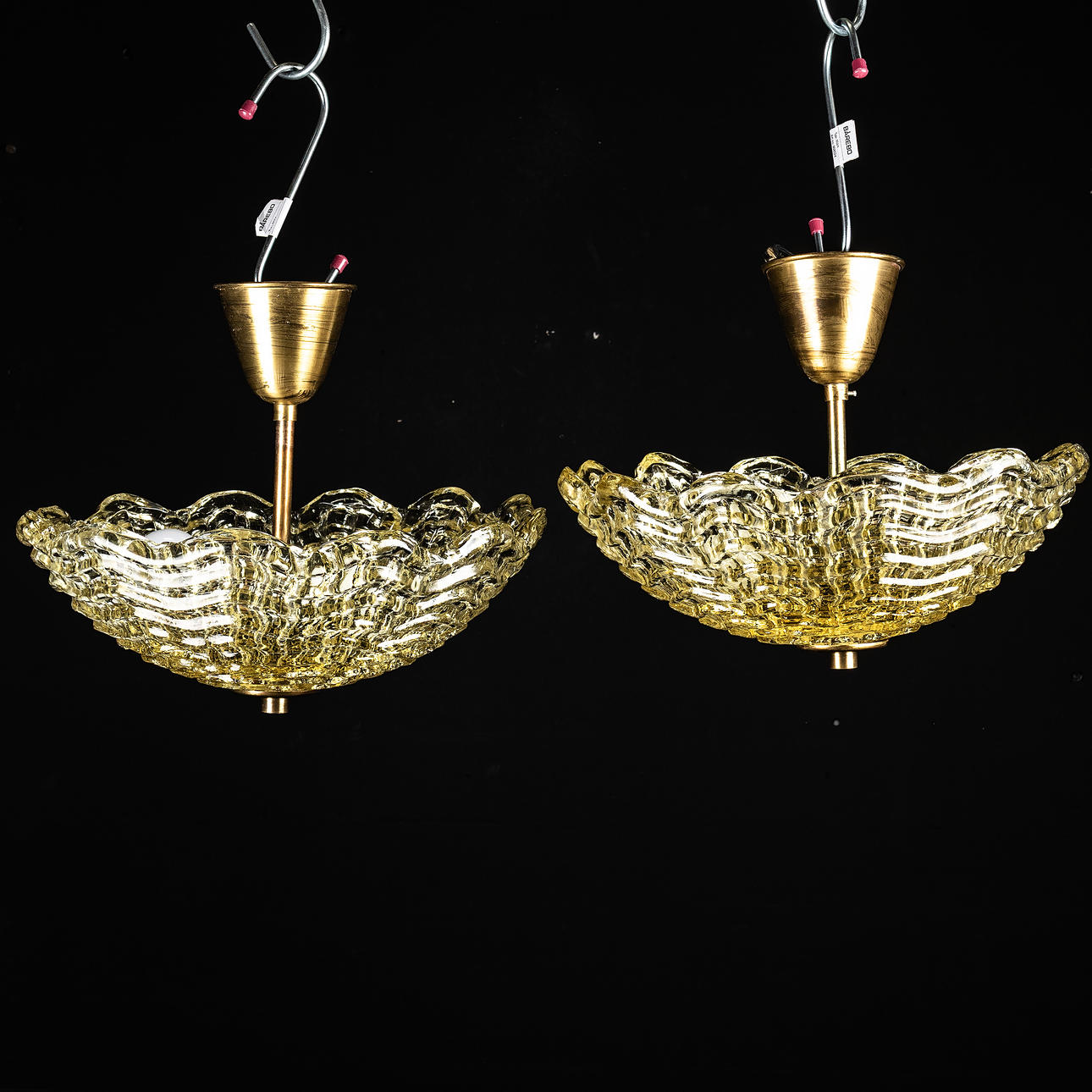 CARL FAGERLUND. Ceiling lights, 1 pair, Orrefors.