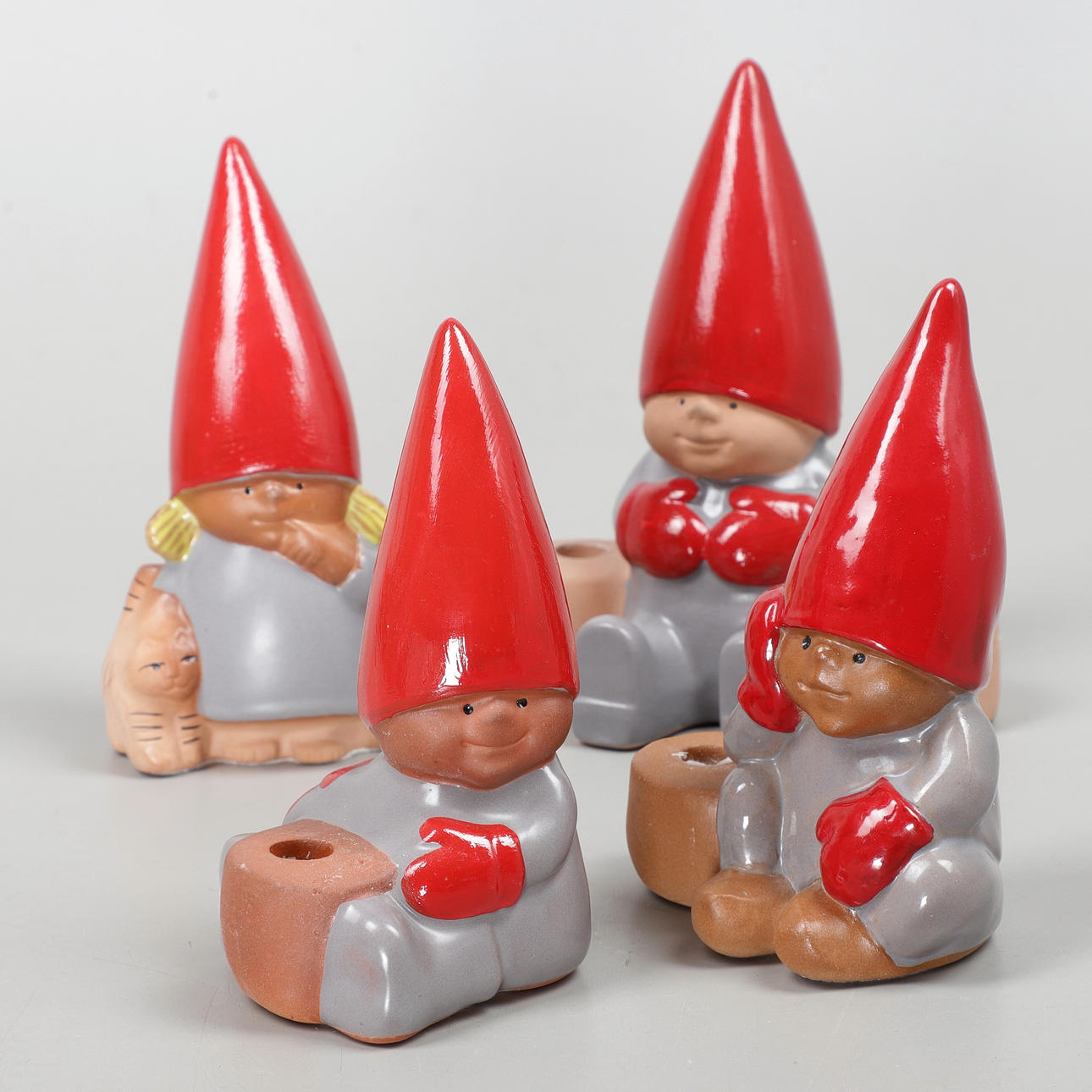 LISA LARSON. Four ceramic figurines, gnomes, Lisa Larson Design.