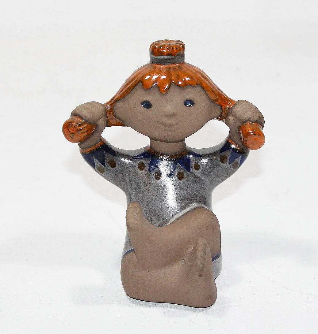 FIGURIN, lergods, "Pippi" Dorothy Clough - Upsala-Ekeby.