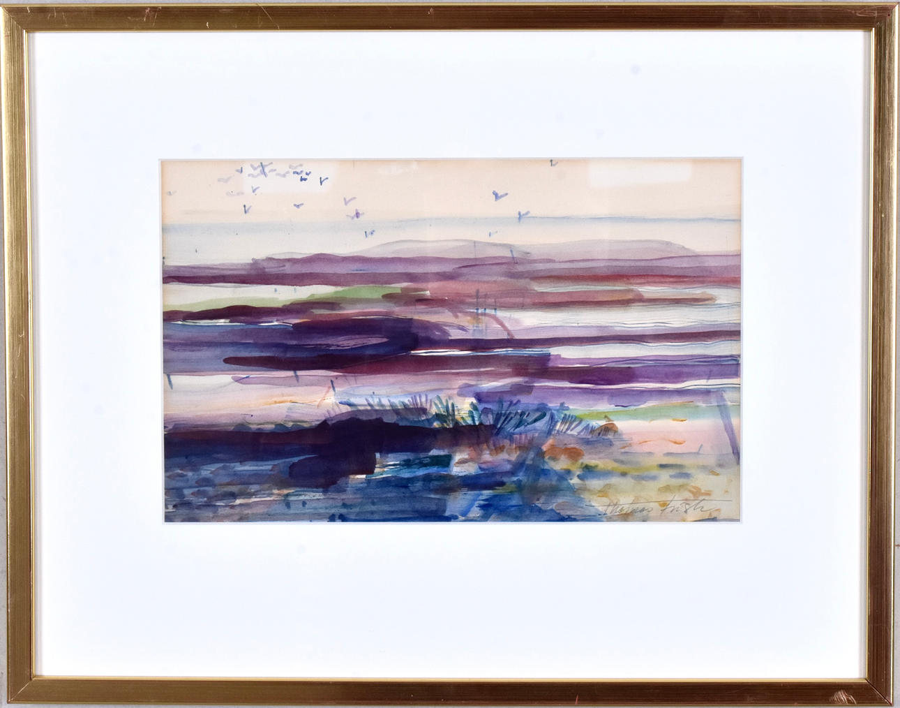 THOMAS FRISK. Akvarell.