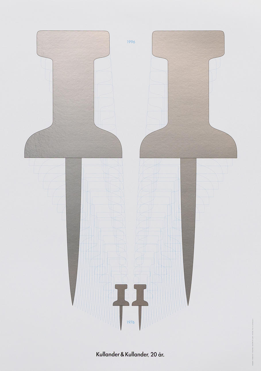 GERT JACOBSSON. Poster, Kullander&Kullander, 20 years, 1976, screen print, unsigned.