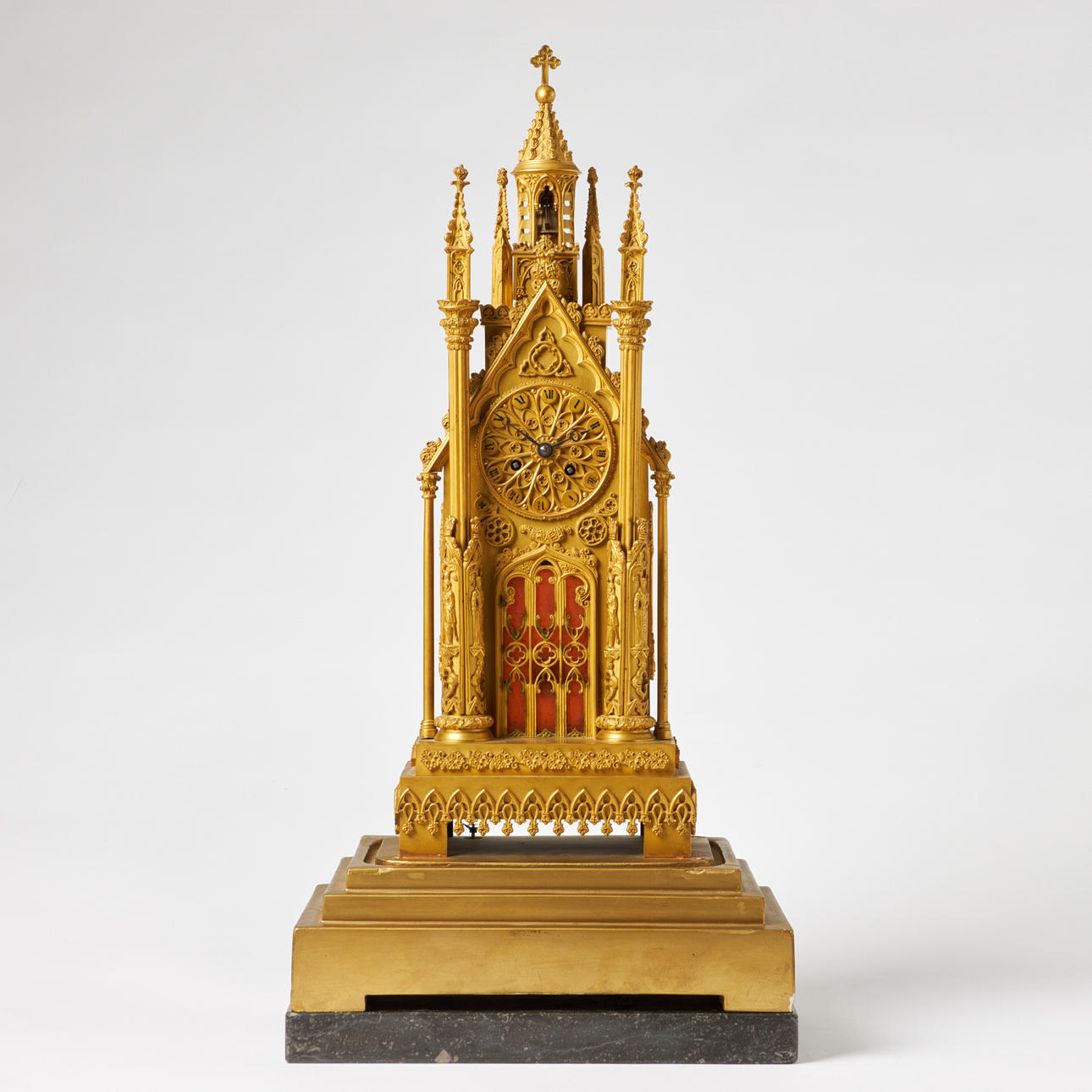 TABLE PENDYL, Neo-Gothic, burnished bronze.