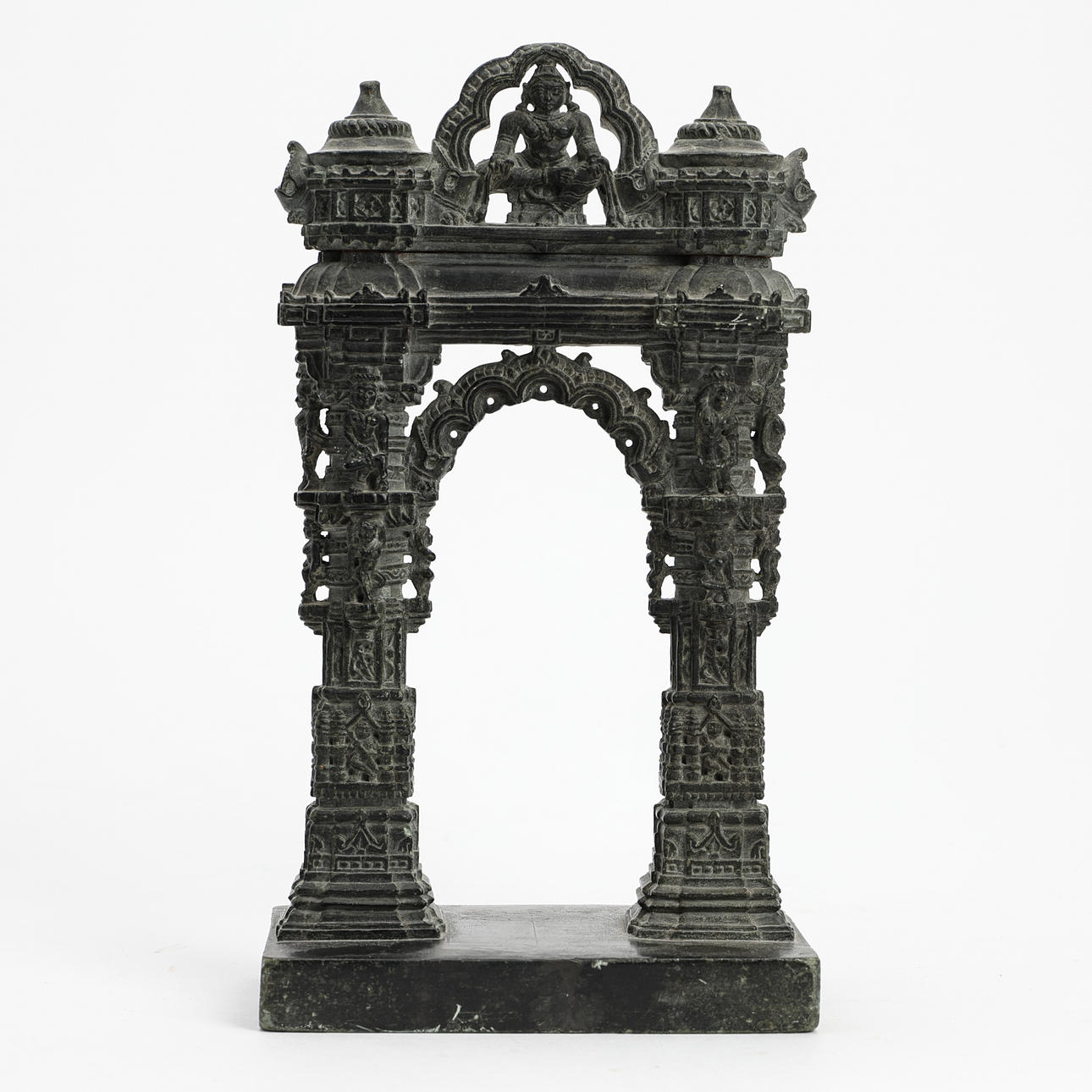A miniature stone temple gate, probably 19th/20th century, India.