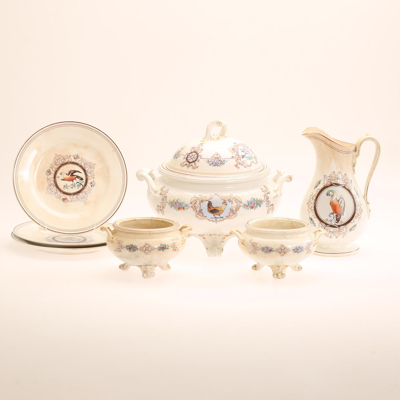 A flintware set, Gustavsberg, 19th century.