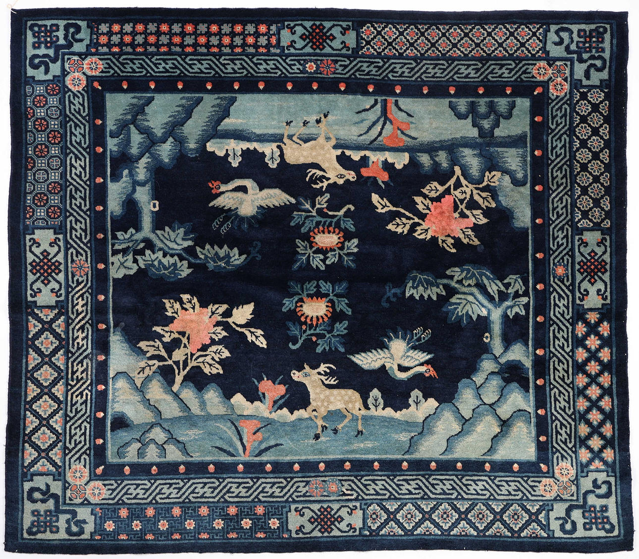 CHINAMATTA, blauer Boden, 162x188 cm.