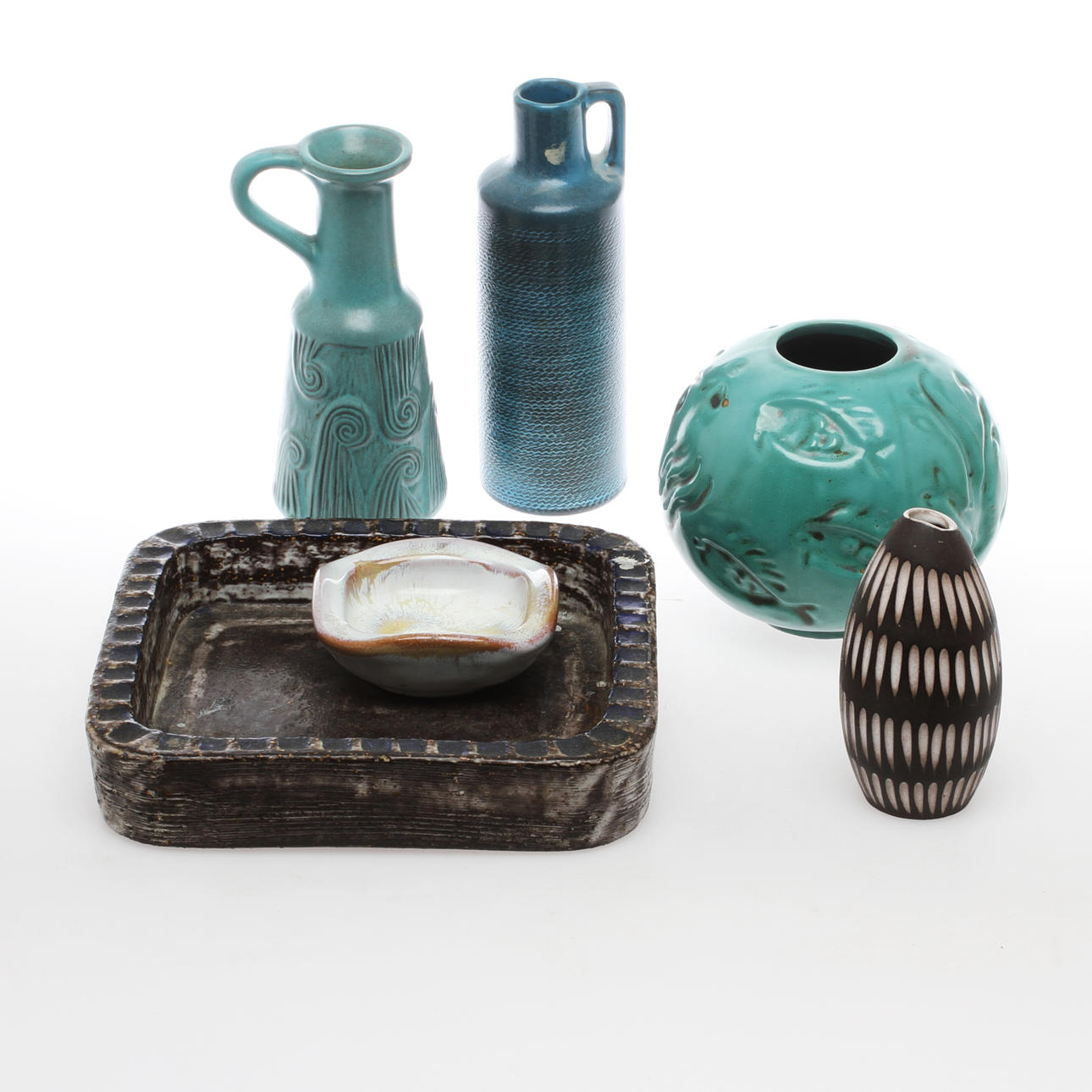 KERAMIK, 6 delar, Upsala Ekeby, Gabriel och St Erik, bl a Ingrid Ingrid Atterberg och Anna Lisa Thomson, 1900-tal.