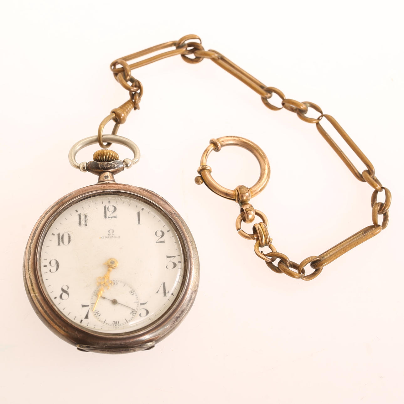 Taschenuhr, Silber, Omega.