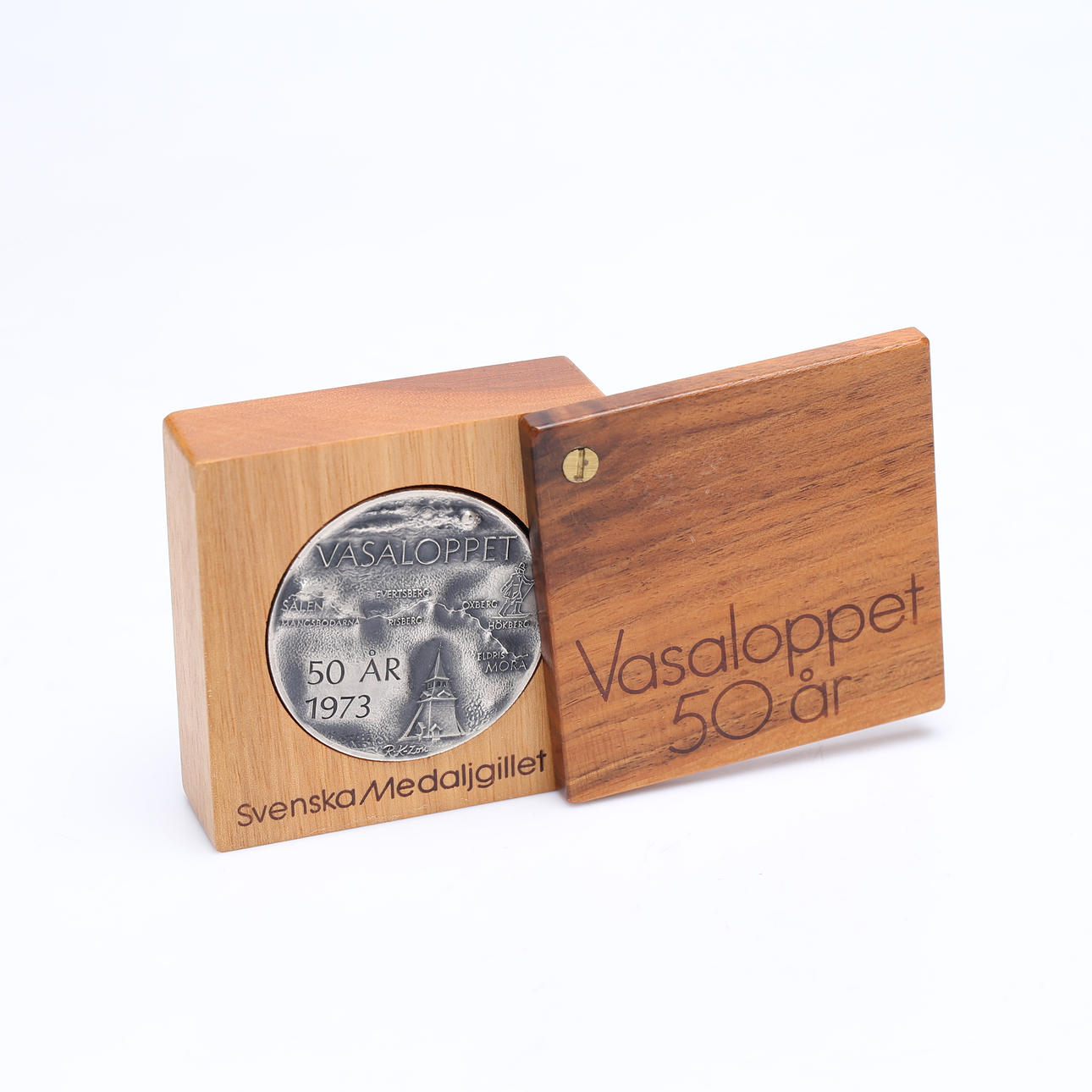 MINNESMEDALJ, Silver, Vasaloppet, 50år, i ask.