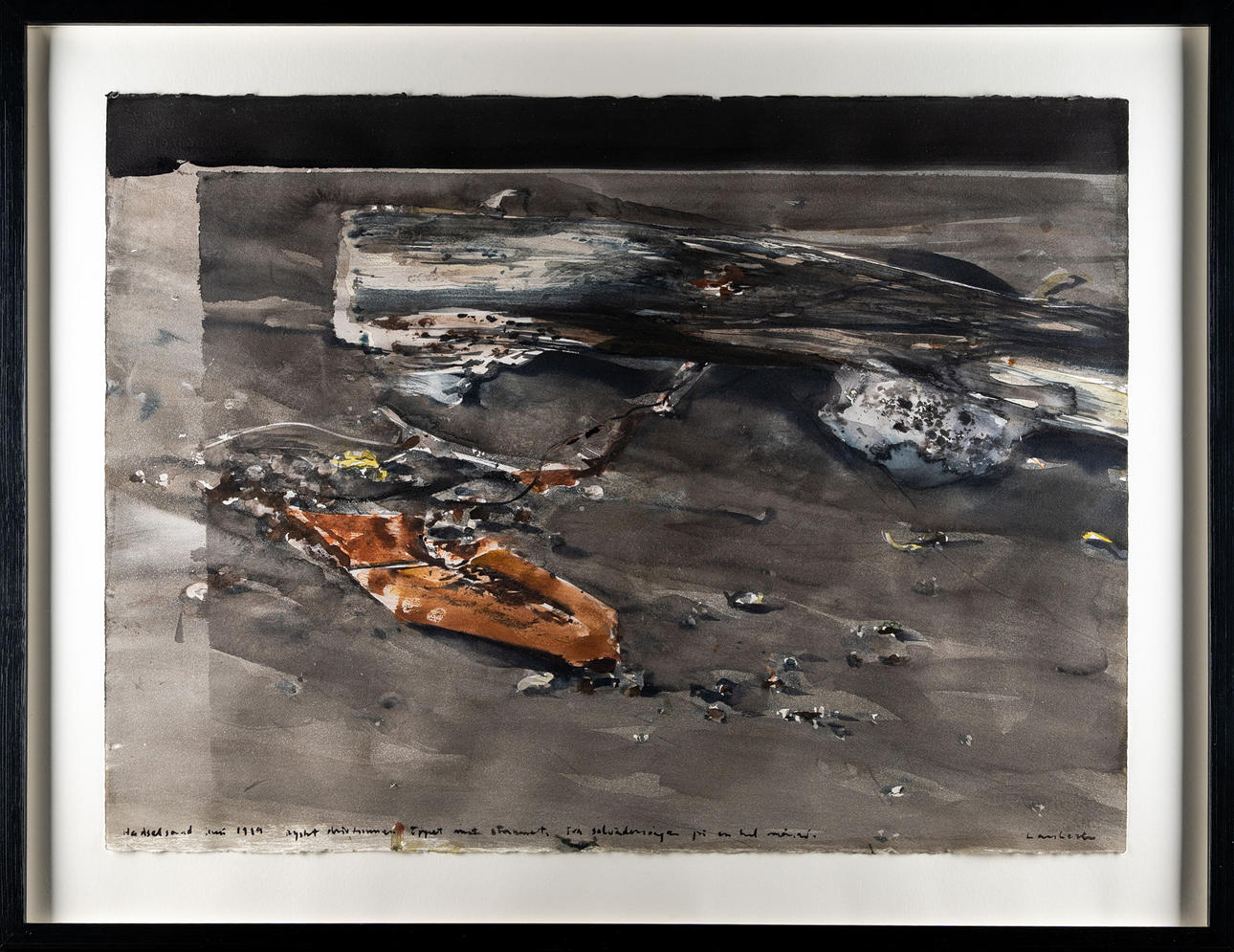 LARS LERIN. Watercolour on paper, Motif from Hadselsand, Lofoten, 1999.
