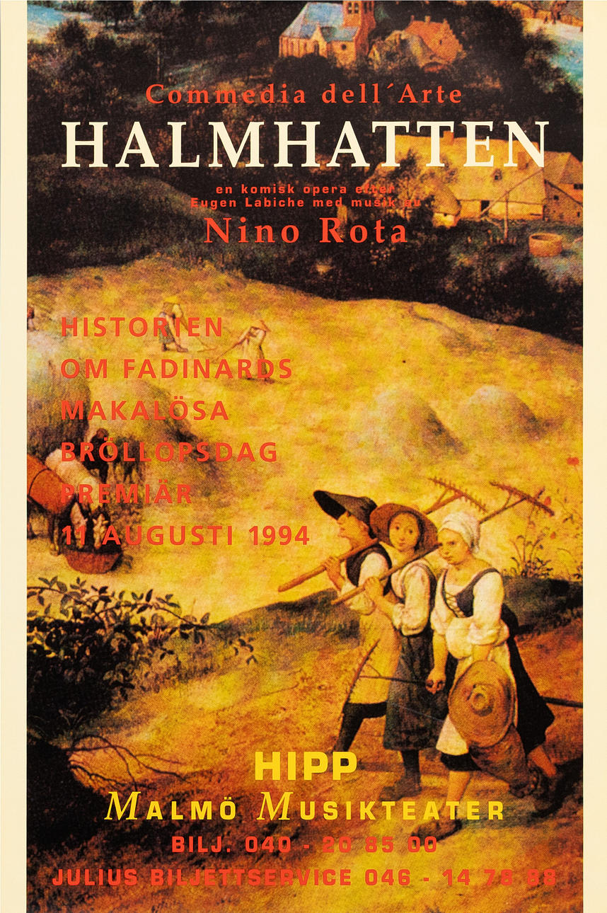 POSTER, “Halmhatten”, Hipp, Malmö Musikteater, screen print.