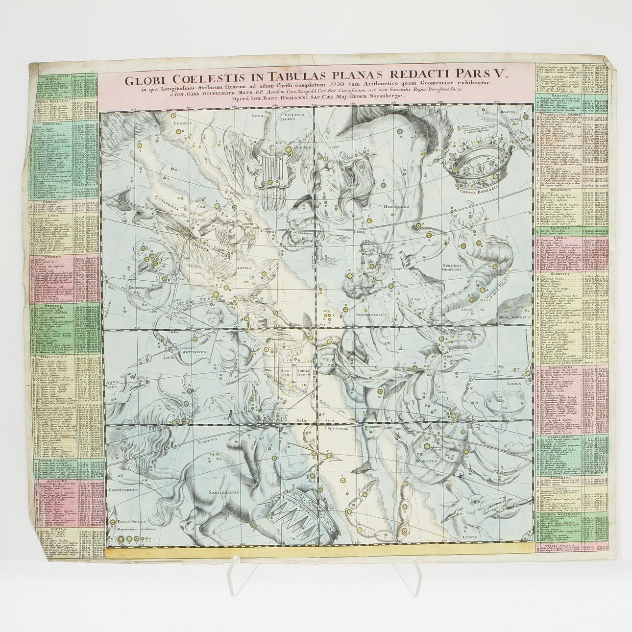 JOHANN GABRIEL DOPPELMAYR OCH JOHANN BAPTIST HOMANN. Globi Coelestis in Tabulas Planas Redacti, pars V & VI.