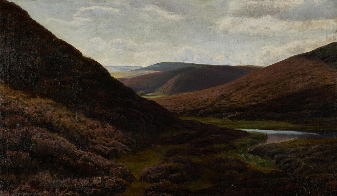 OIDENTIFIERAD KONSTNÄR. Undulating landscape - Highlands, signed, oil on canvas, 19th century.