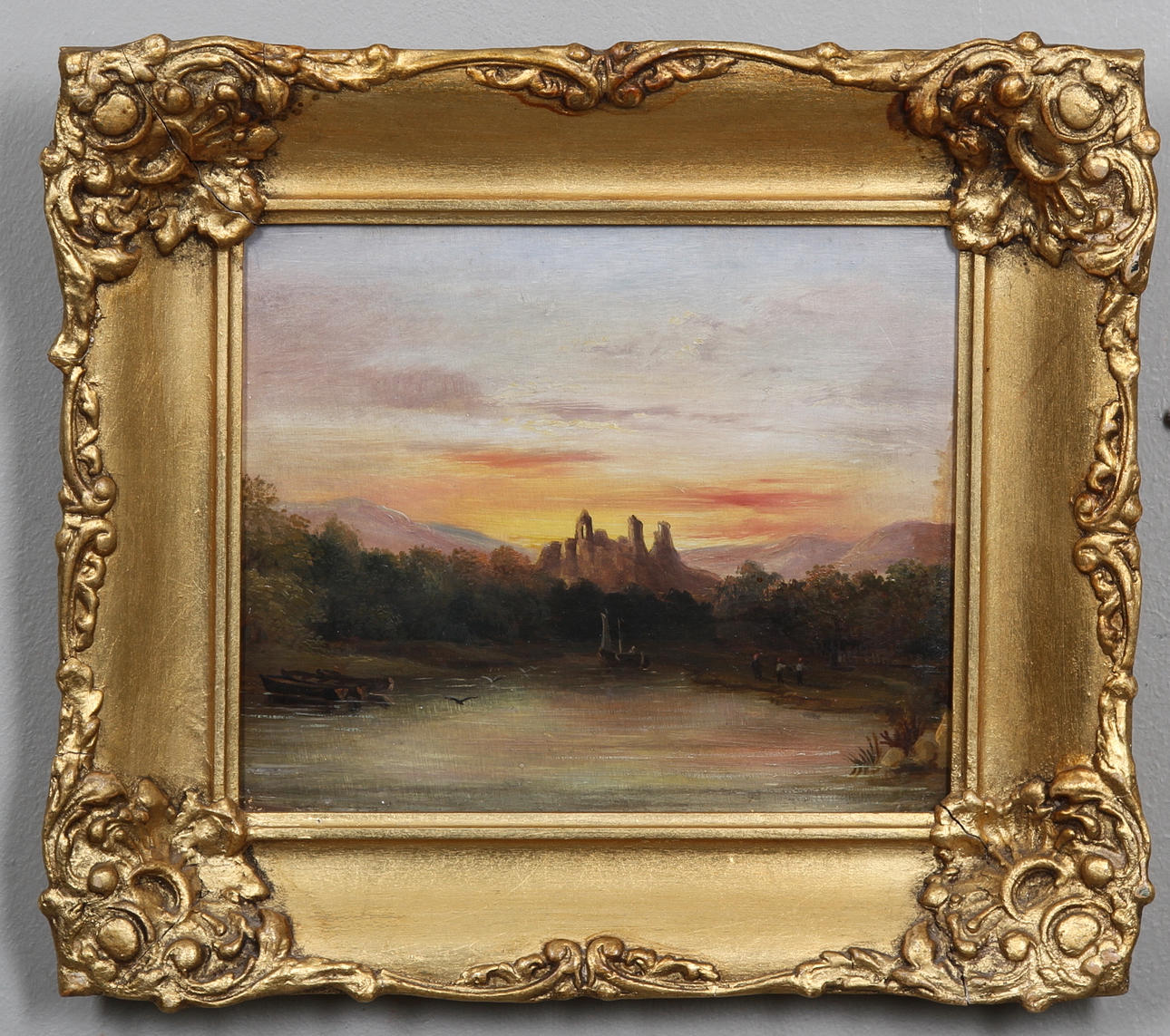 OKÄND KONSTNÄR. Fiskare i skymning, olja på pannå, sekelskiftet 1800/1900.