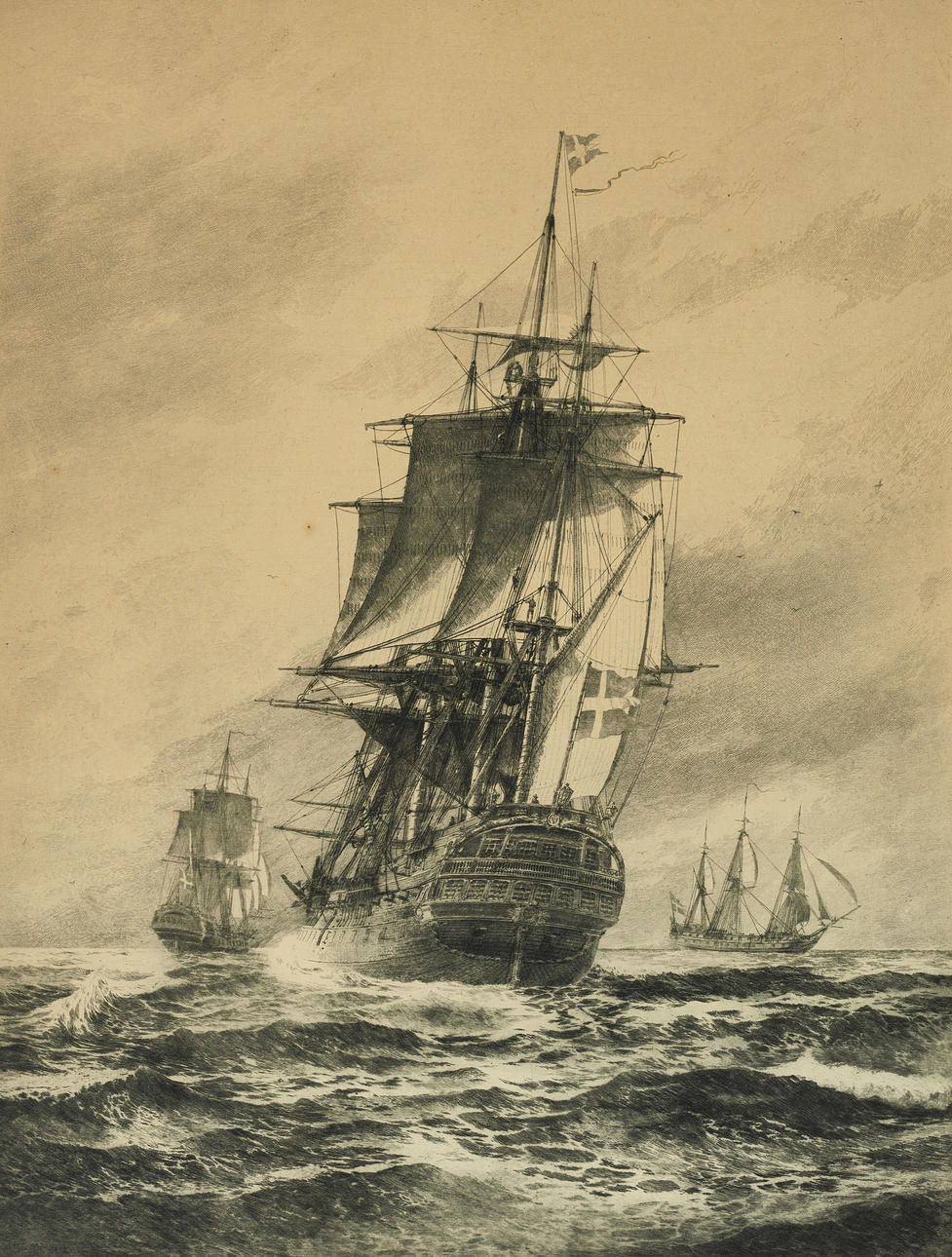 JAKOB HÄGG (1839-1931), Gustaf III, signed J.Hägg, etching.