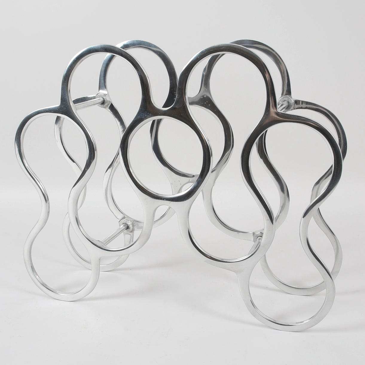 WINE RACK, aluminium, for 9 bottles, Bruka design.