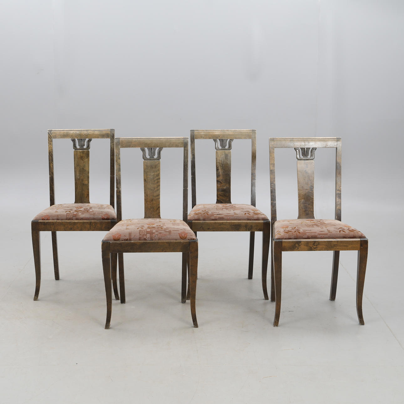 CHAIRS, four pieces, birch.