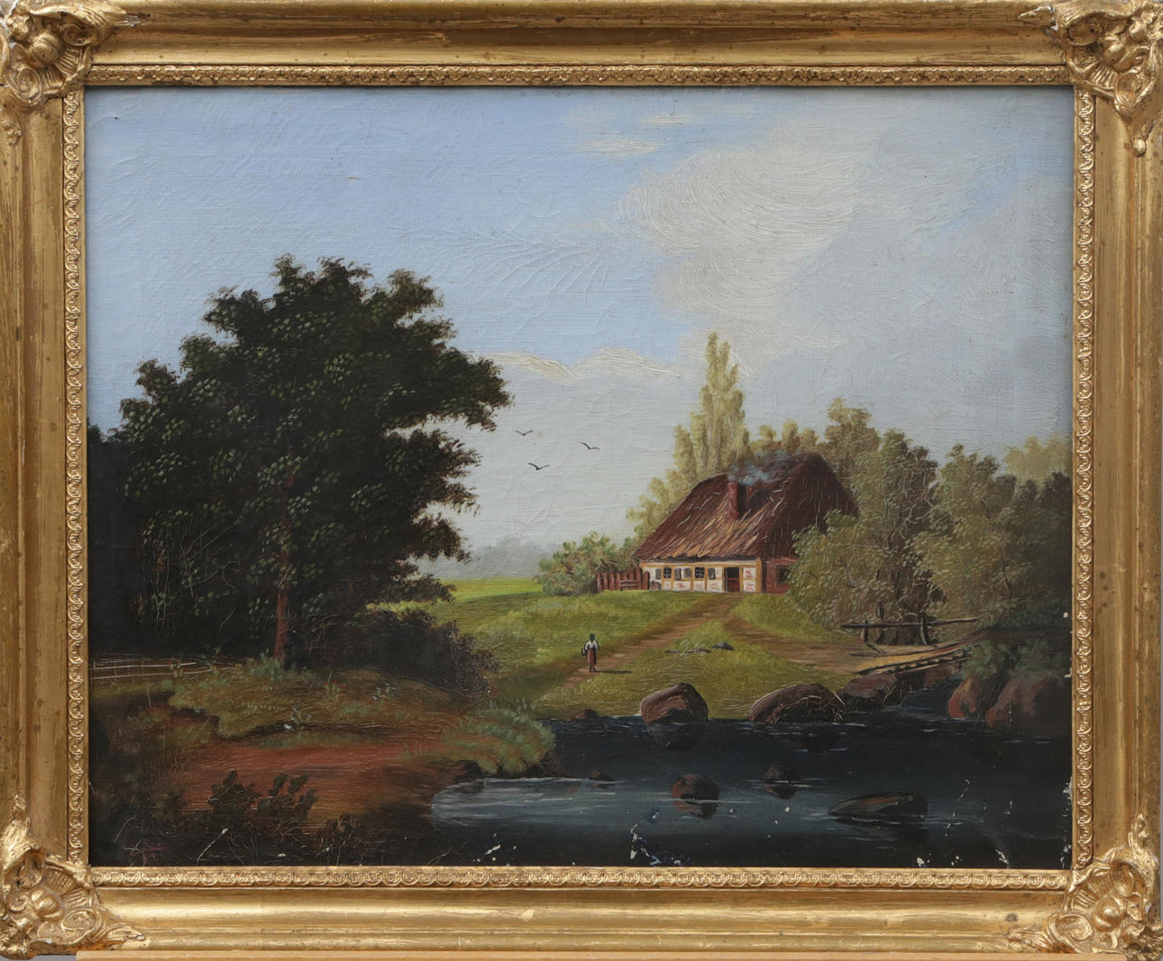 OKÄND KONSTNÄR. OIL, on canvas, unsigned, antique.