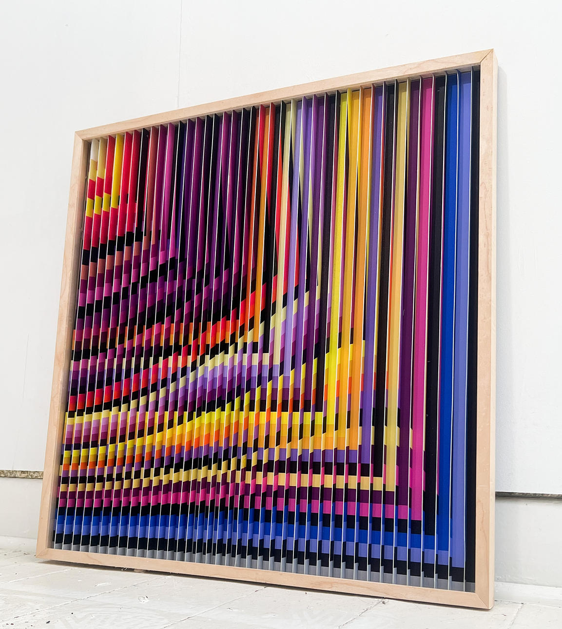 Lena László für Studio Exactly, Lenticular/3d Relief auf Aluminiumplatte mit Lamination, '40 different squares', limitiert.