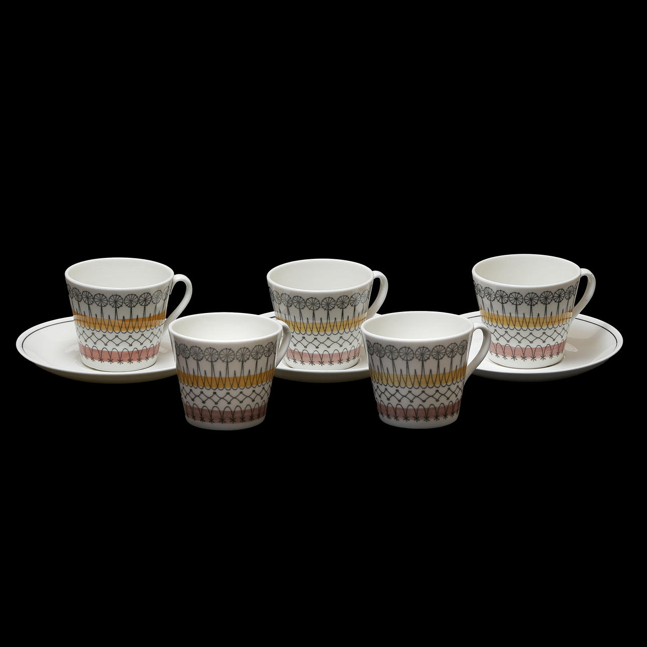 EUGEN TROST. 5 TEKOPPAR SAMT 3 FAT, UPSALA-EKEBY, GEFLE.