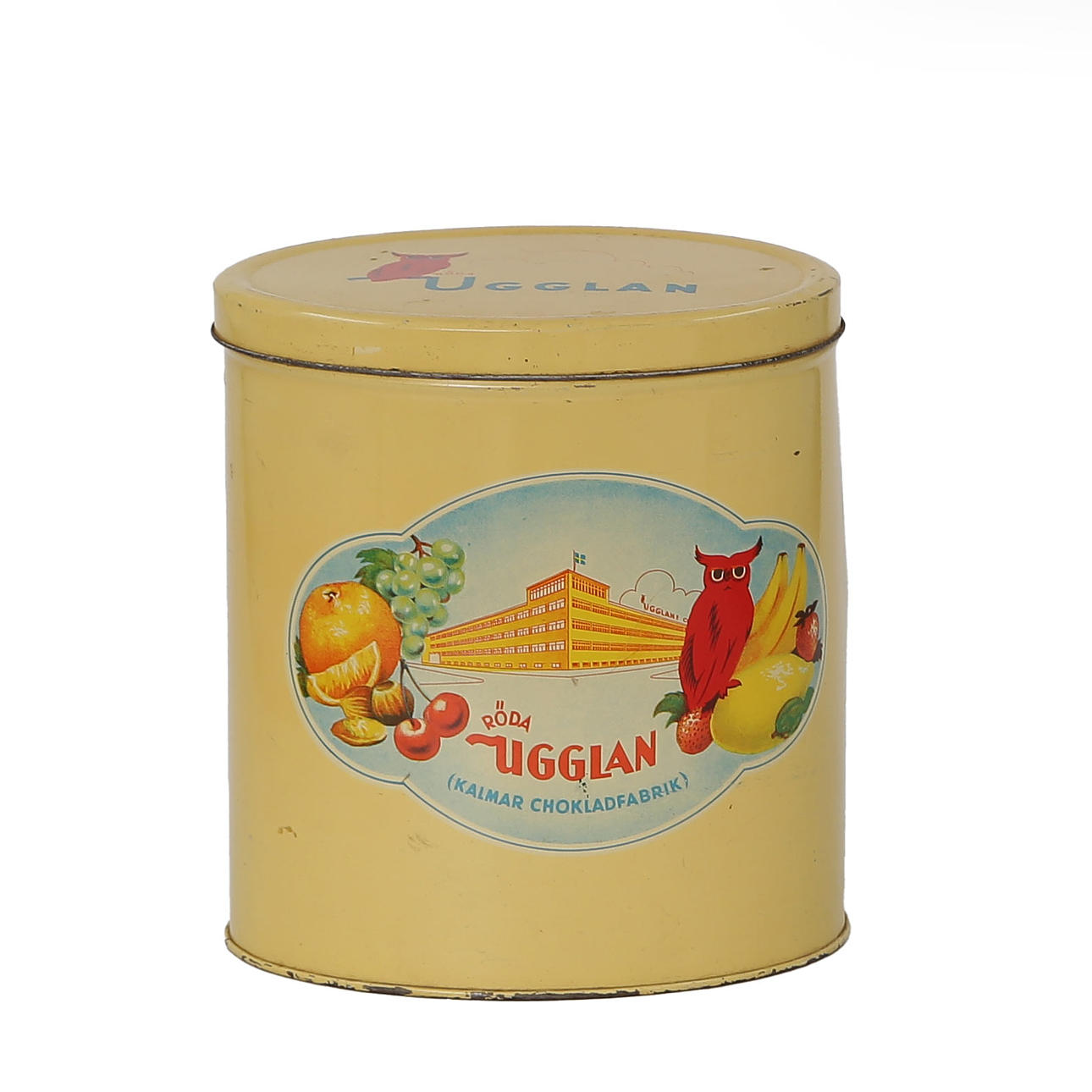 KALMAR CHOKOLADEFABRIK, DÅSE, RØD UGLE.
