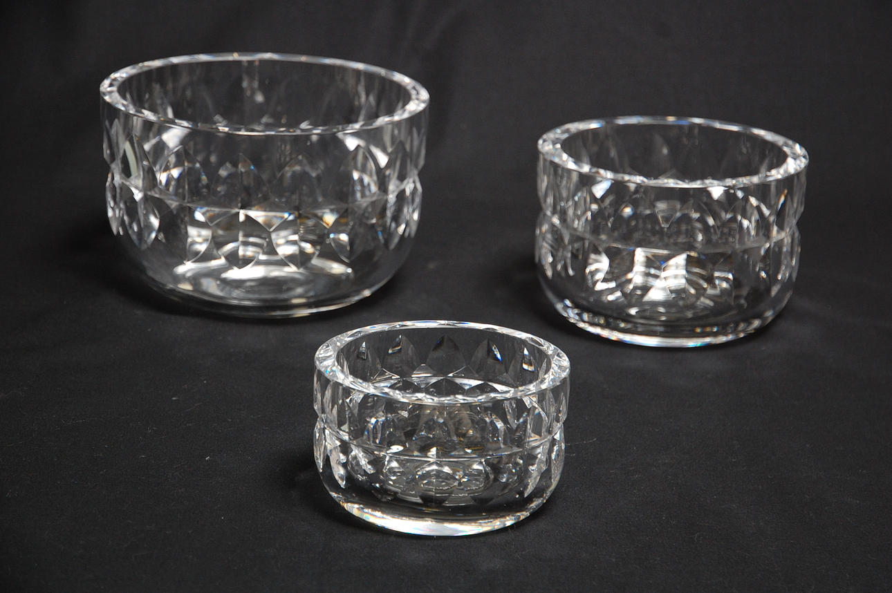 SKÅLAR 3 st, " Prince " Göran Wärff,Kosta signerade.