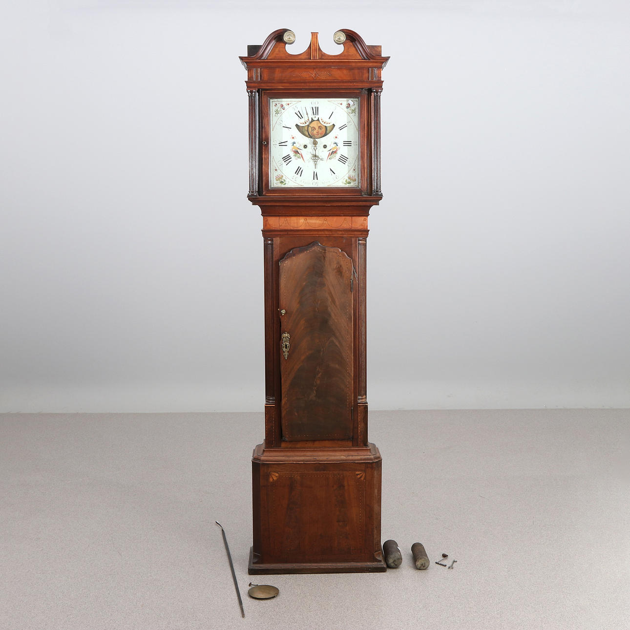 FLOOR CLOCK. Mahogany. England, 19th century, Dial marked A. Coats ...