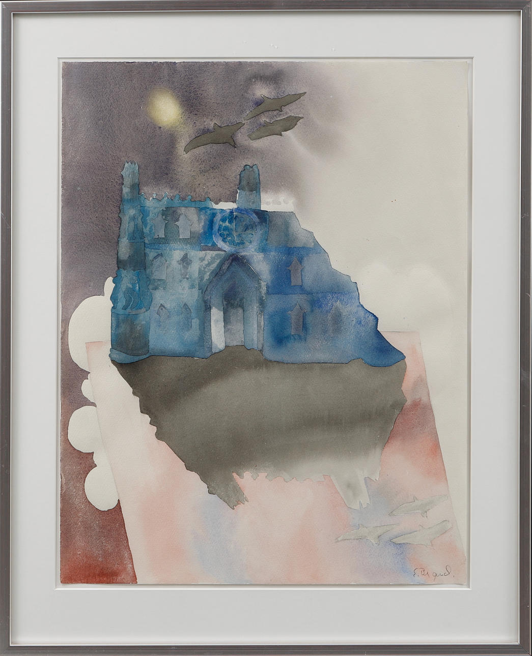 ERLAND BRAND. Composition, watercolour, signed.