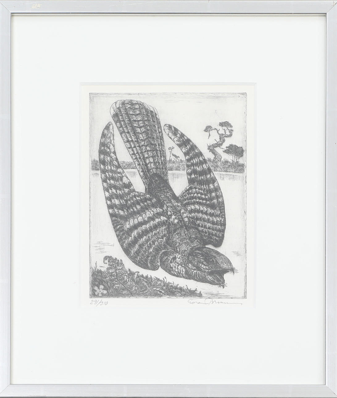 GÖRAN BRUNIUS. etching, signed, numbered 291/310.