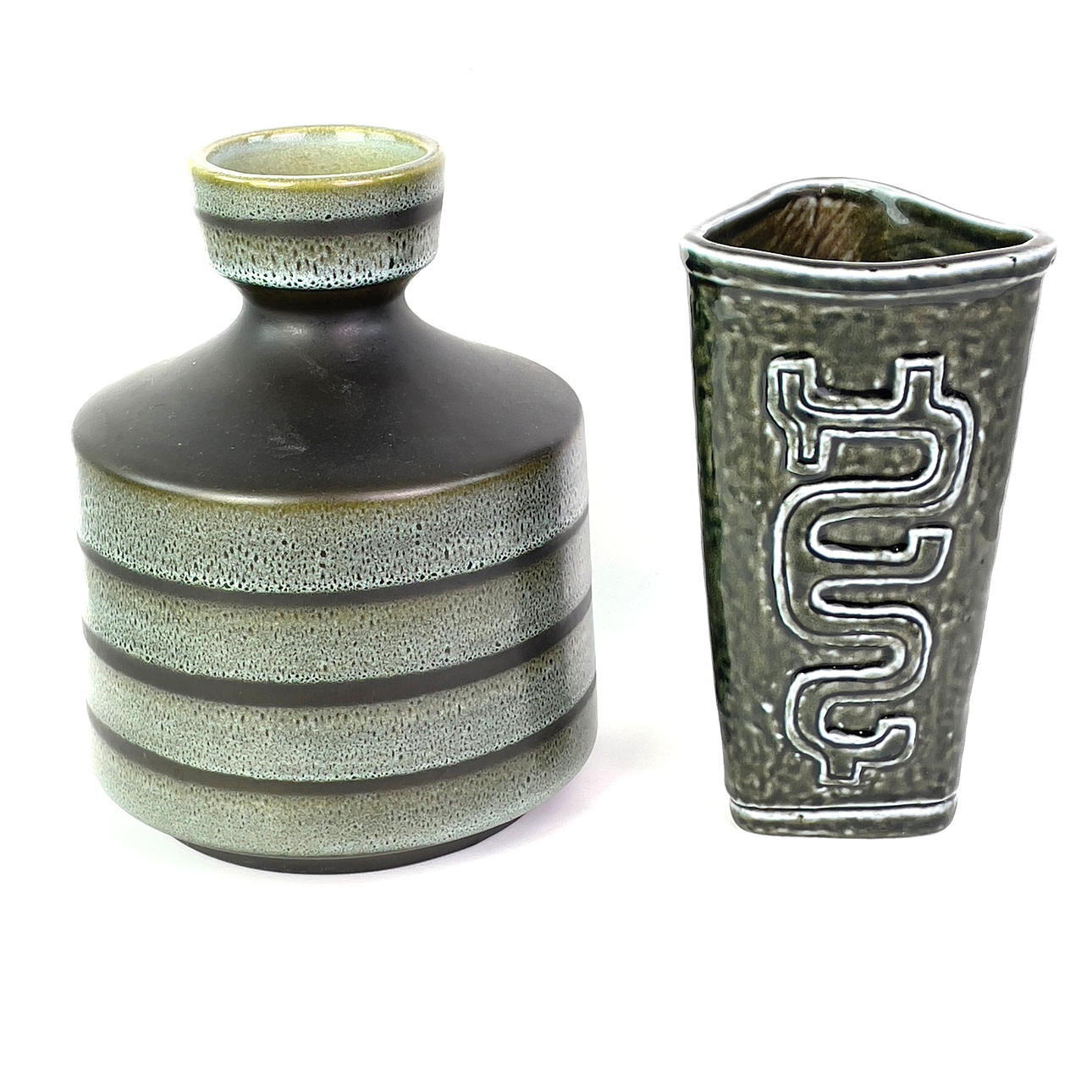 JARRONES, 2 piezas Gres, Knabstrup, Gunnar Nylund, Rörstrand.