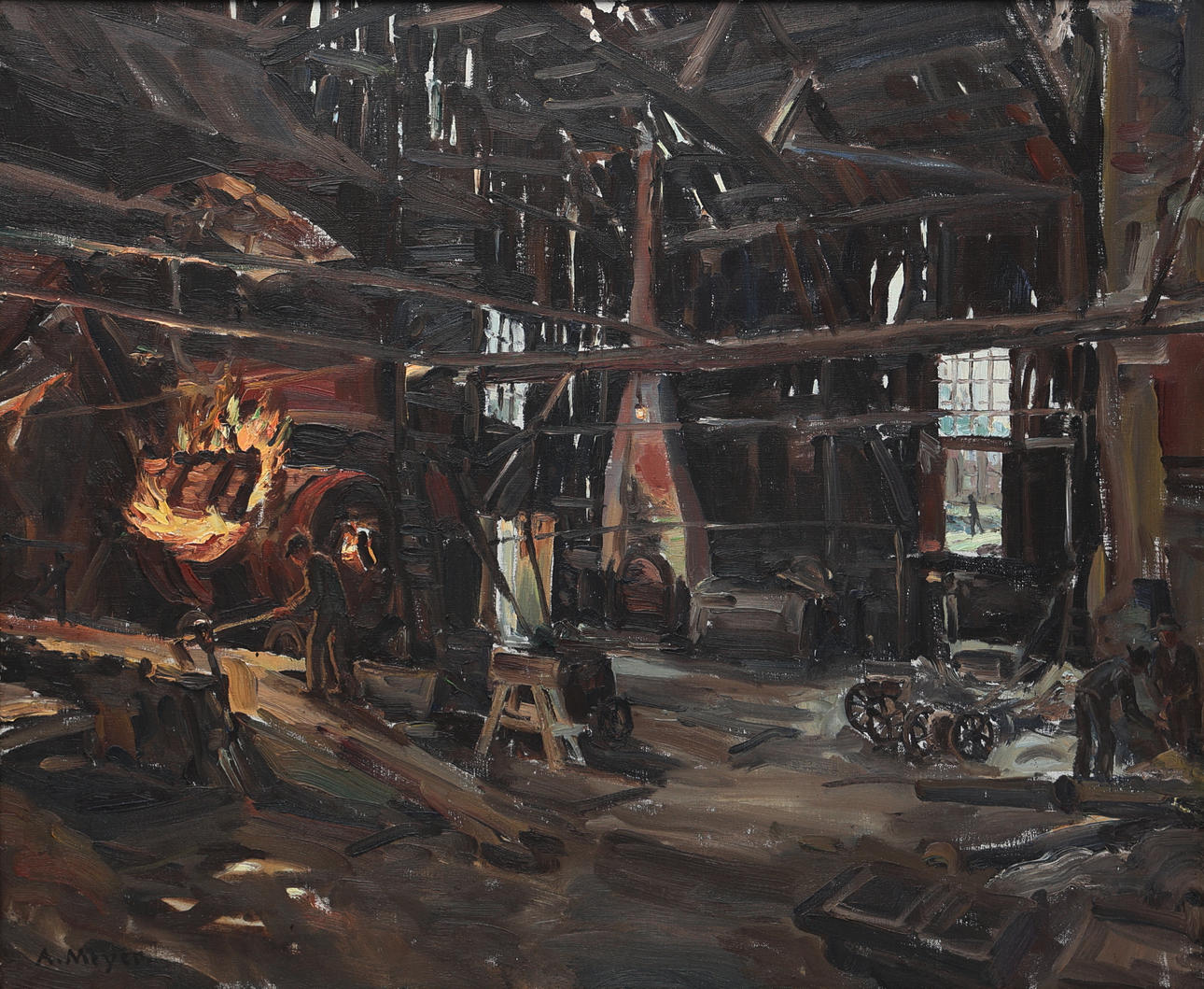 OIL ON CANVAS. Signed A.Meyer.