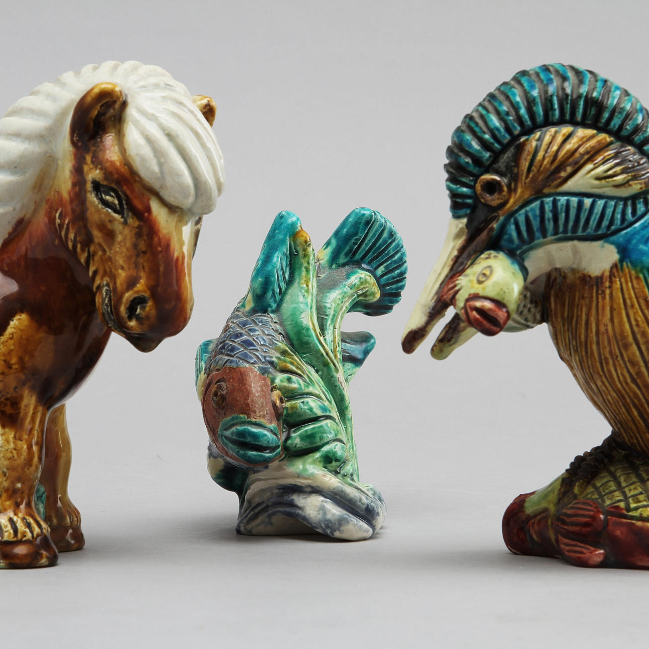 FIGURINER, 3 st, stengods, Gunnar Nylund, Rörstrand.