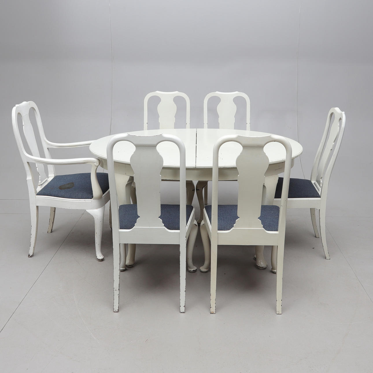 A 7-piece bondrococo style dining group, 20th century.