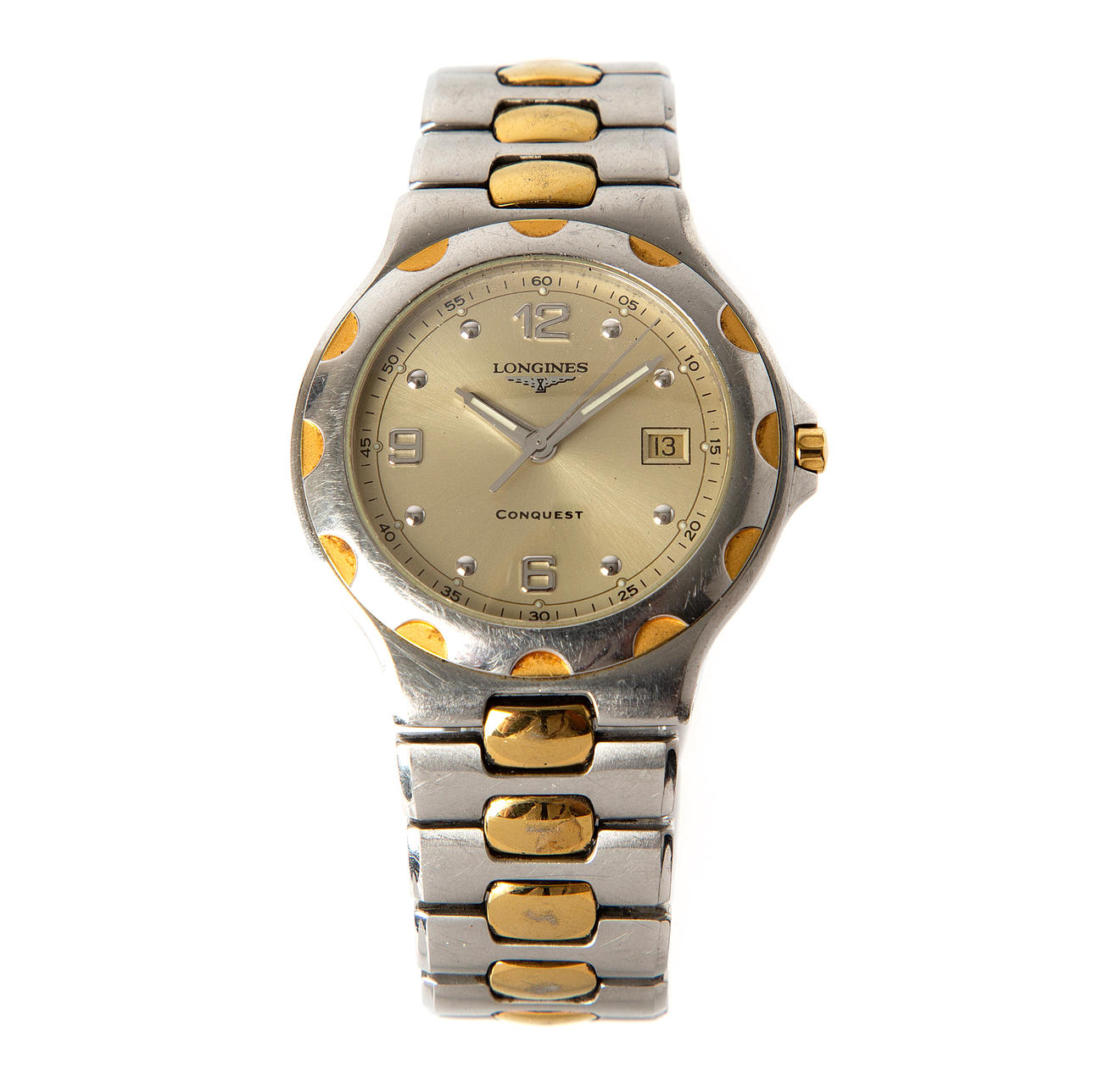 LONGINES, armbandsur, Conquest, doublé och stål, 1900-tal.