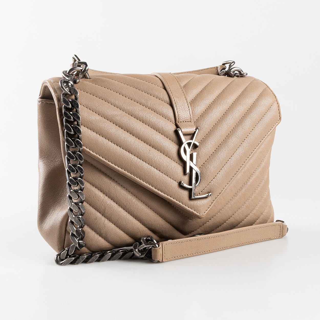 SAINT LAURENT, Tasche „Medium Collage Monogram“ aus beigem Leder, 2017.