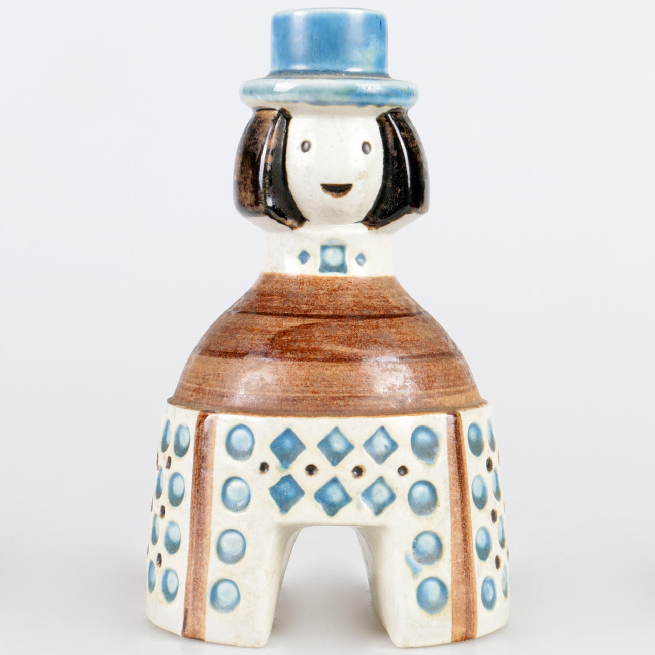 LJUSSTAKE, keramik, "brudgum" Britt-Louise Sundell, Gustavsberg.