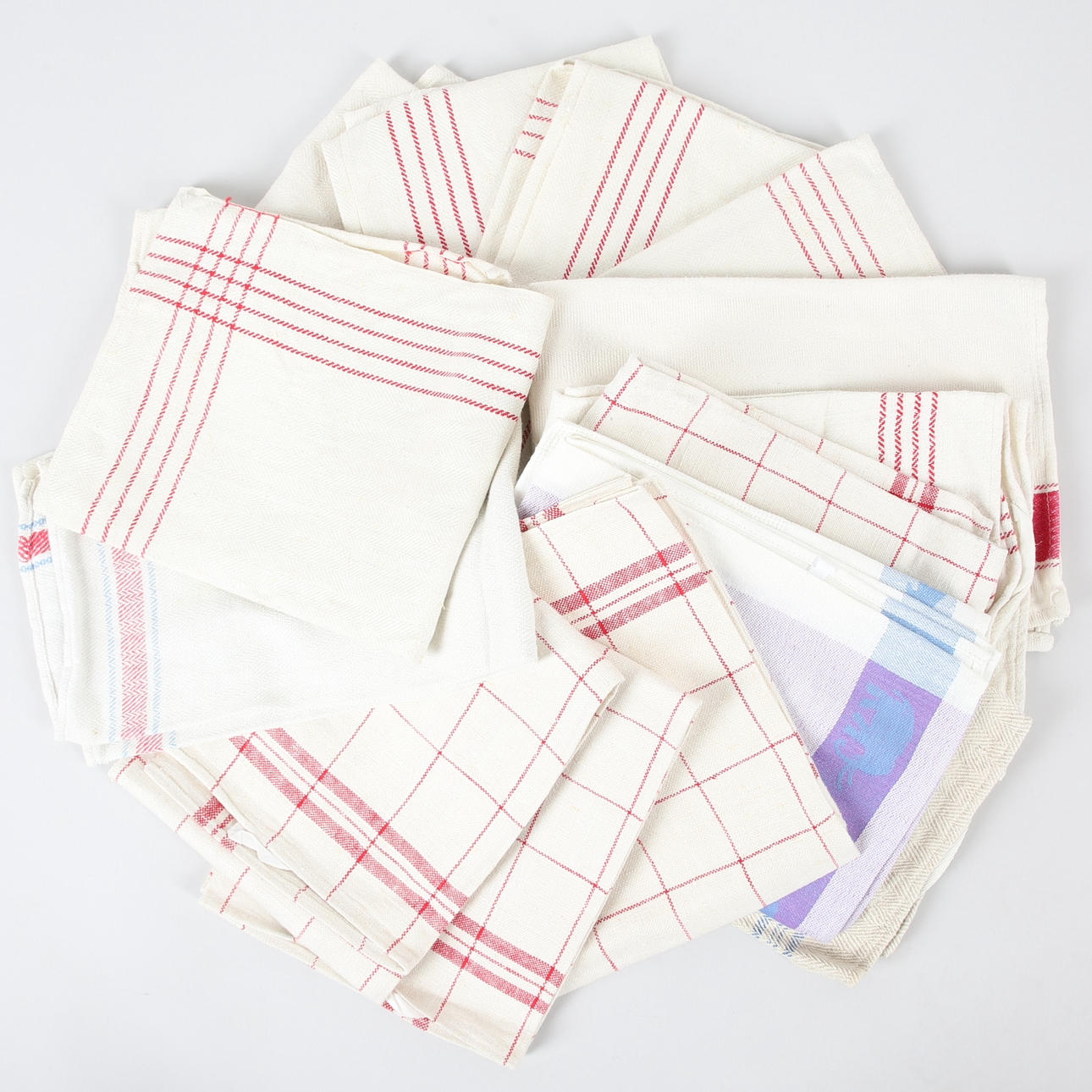 HÅNDKLÆDER, 14 stk, bomuld/linned.