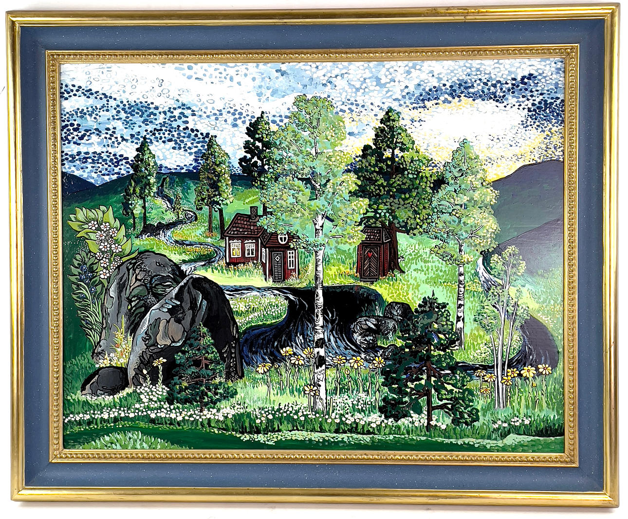 BENGT ELDE. Acrylic on panel, landscape motif, signed.