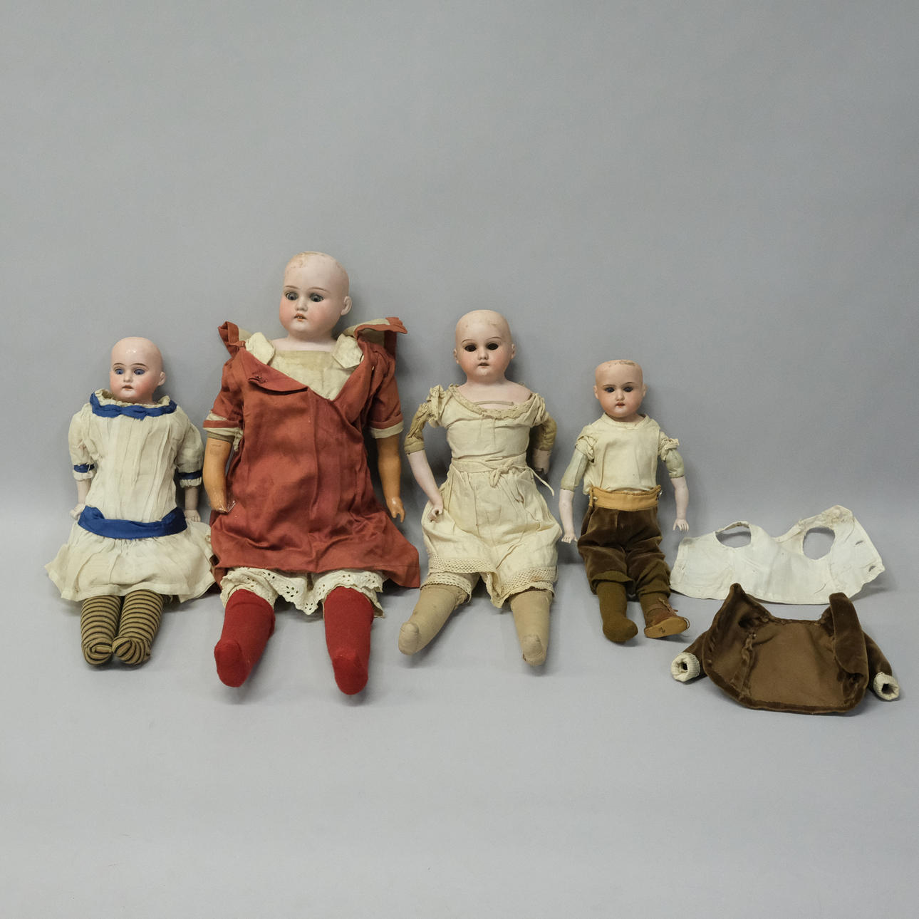 DOLLS, FOUR PIECES, ARMAND MARSEILLES.