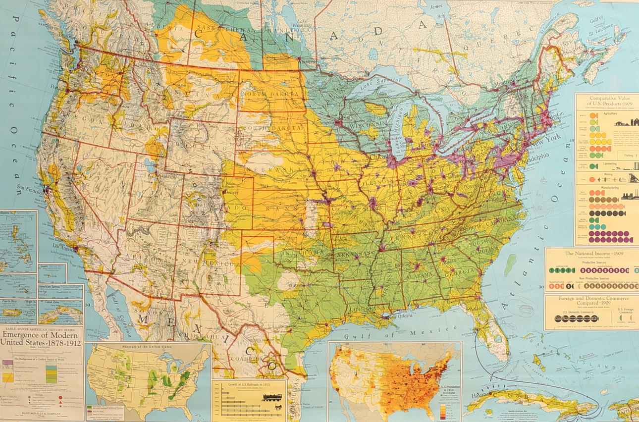 SCHOOL MAP, U.S. History 1878 - 1912.