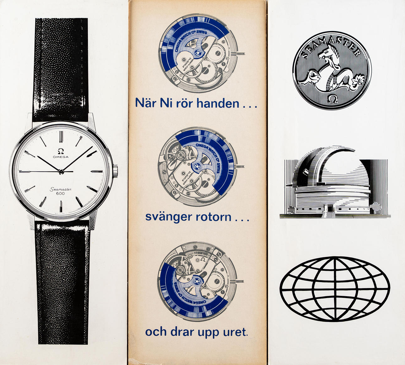 Mainoskyltit, Omega, 1900-luku, 3 kpl.