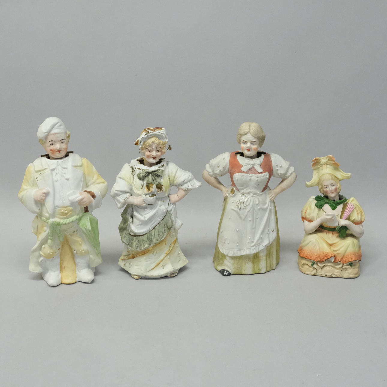 FOUR NICK DOLLS, CIRCA 1900.