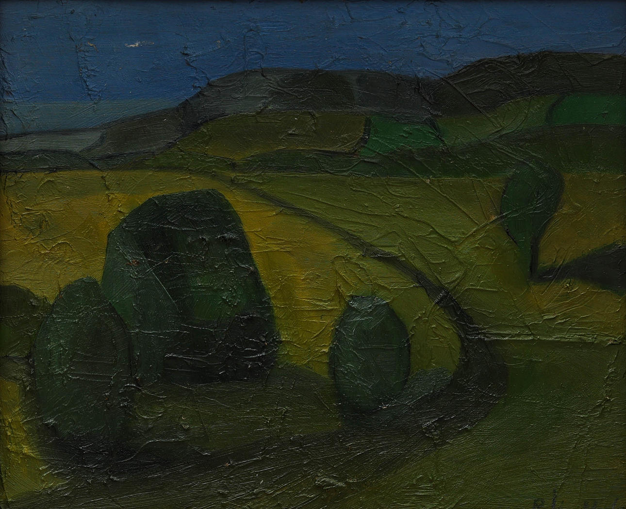 oil on canvas, landscape, signed R Lindh, dated -60.