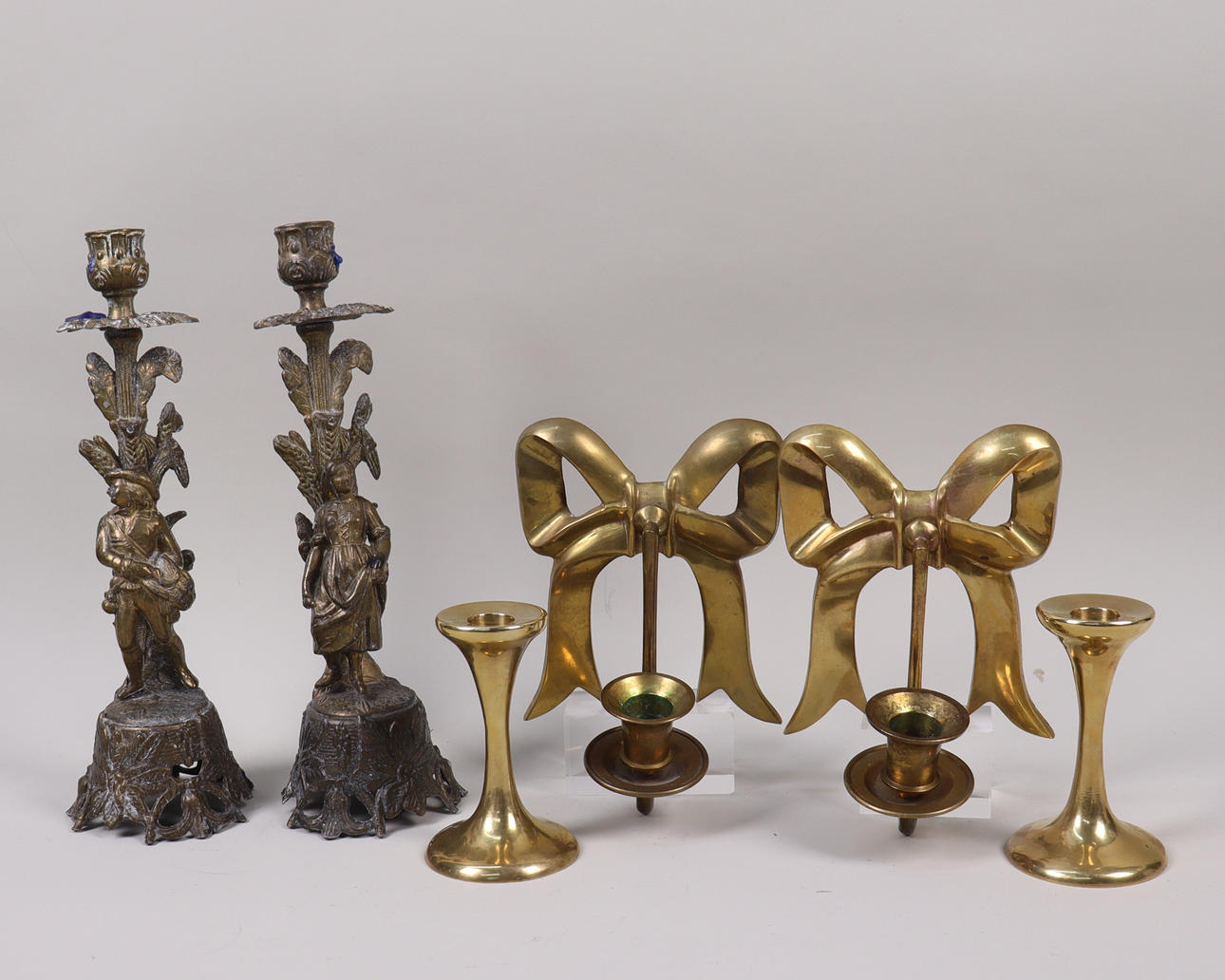 LYSESTAGER, messing og zink, 6stk.