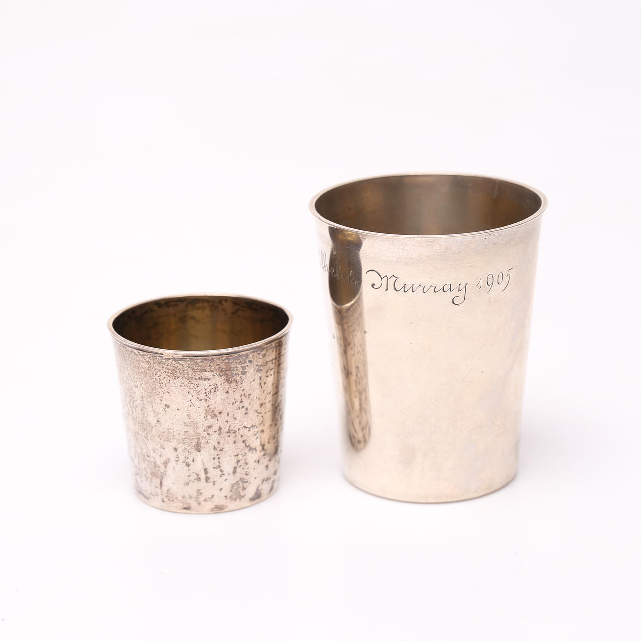 BÄGARE, 2 st, silver, bl.a. Tornberg, Linköping 1809.