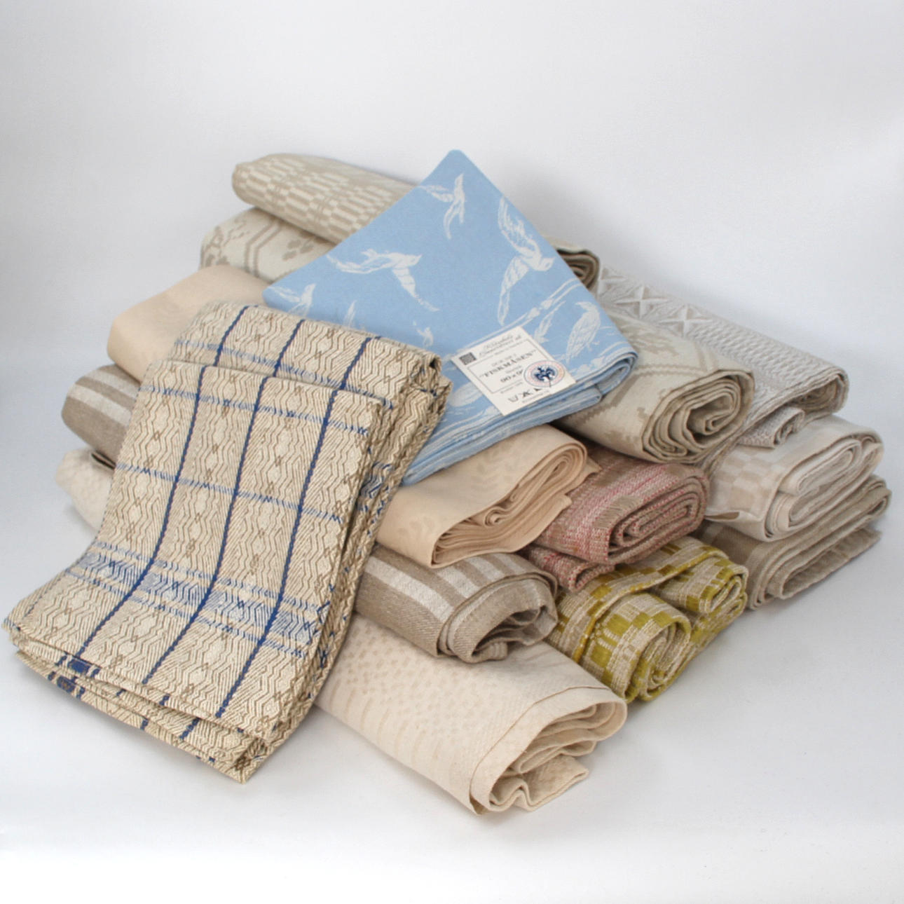 STORT PARTI HJEMMEVÆVET LINNED, DUGE.