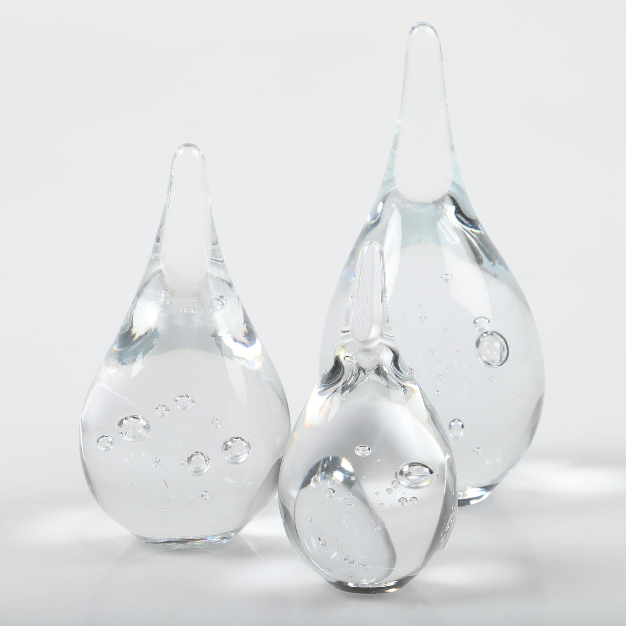 FIGURINER, 3 stycken, droppar, glas, Bergdala.