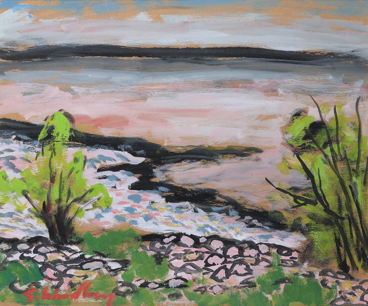 Gunnar Lindberg, Gouasch, signed.