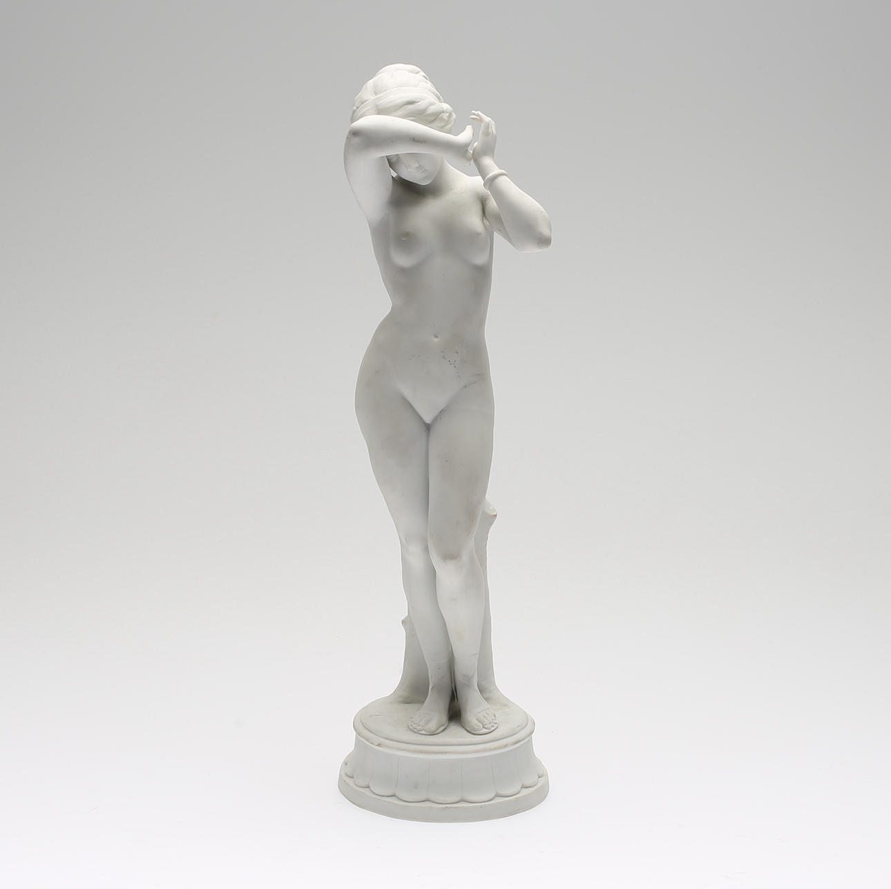 FIGURIN, parian, naken kvinna, 1900-tal.