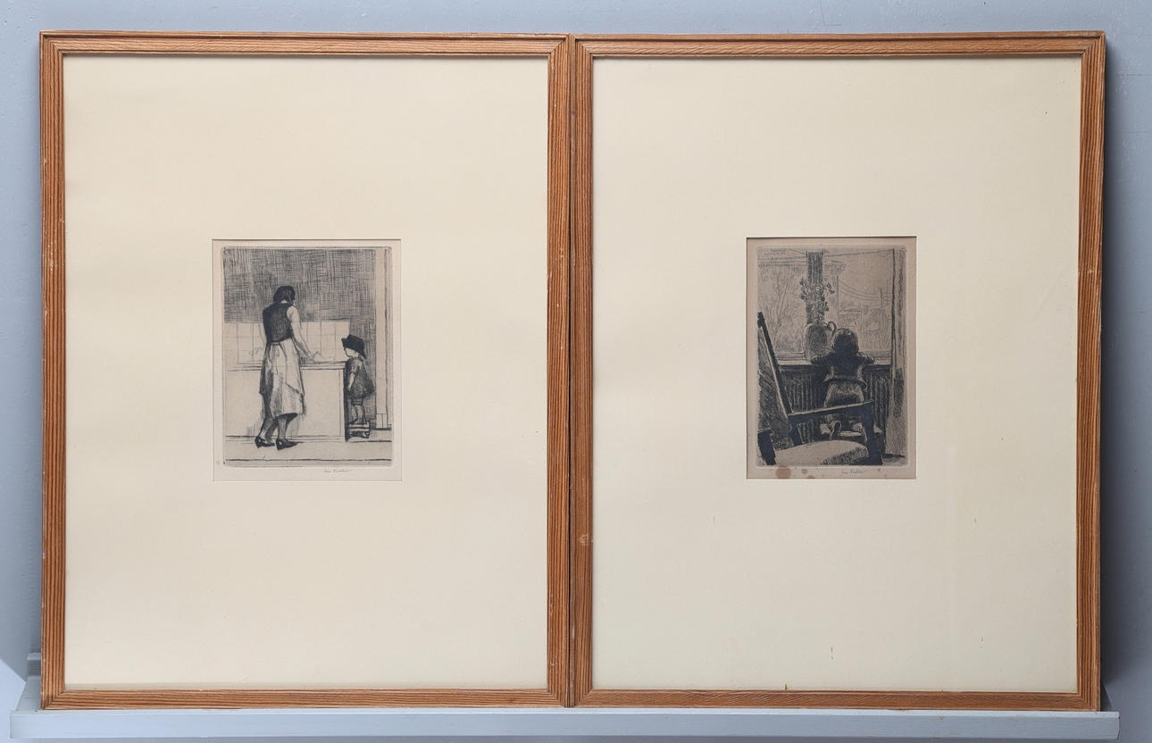 Erik Nordlöw, 2 st. etsningar, Signerade.