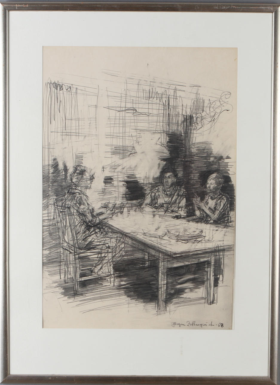 JÖRGEN ZETTERQUIST. teckning, signerad samt daterad -68.